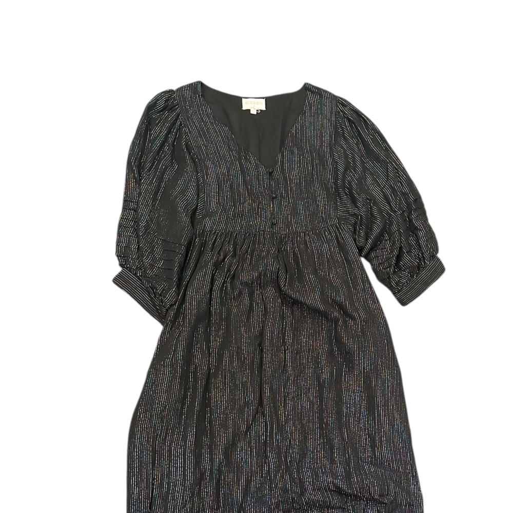 NEW CIEBON Metallic Rainbow Maxi Dress | Lame Statement Dress | 3/4 Sleeve | XS - Picture 4 of 10